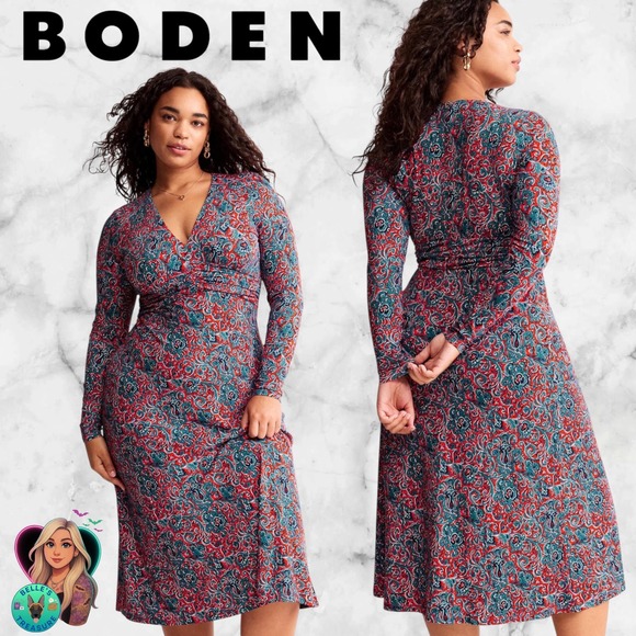 Boden Dresses & Skirts - Boden Elodie Empire Midi Dress
Fiesta Orange Botanic Terrace Women's 12 Stretch